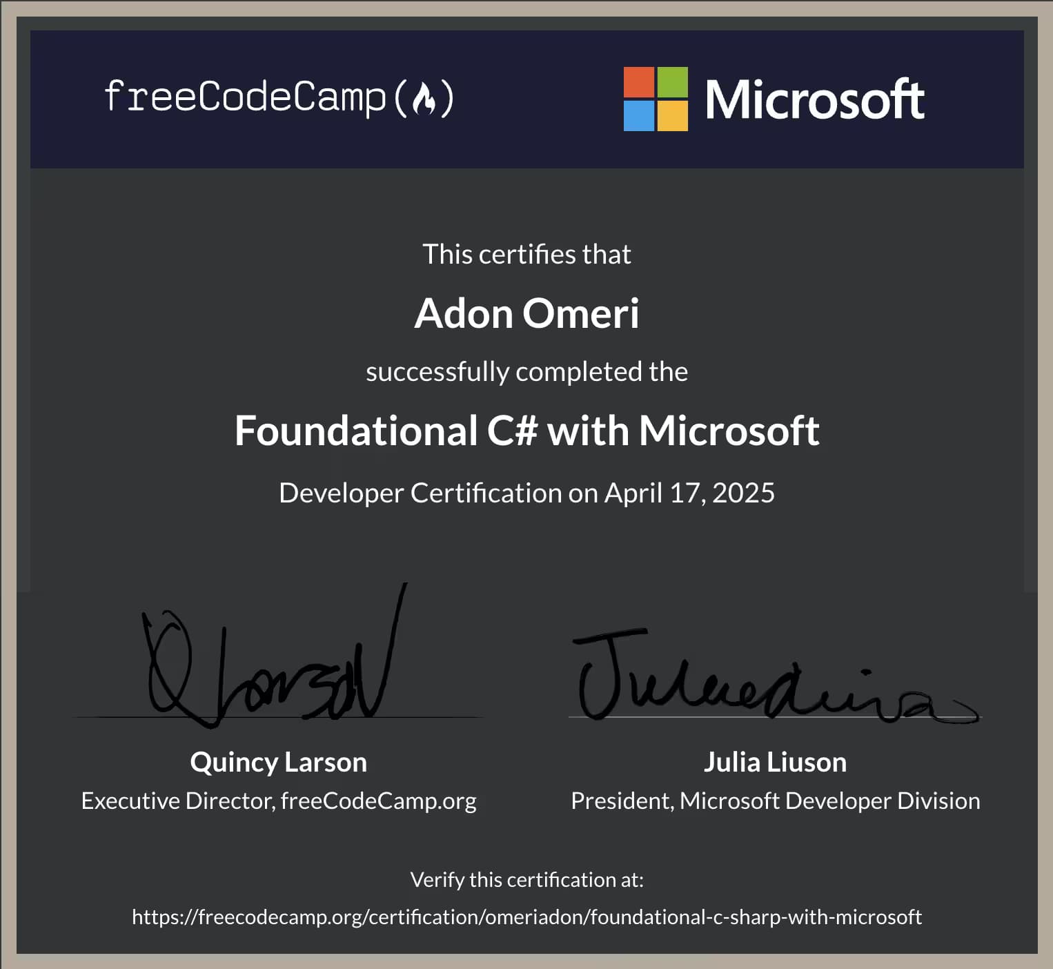 Foundational C# with Microsoft